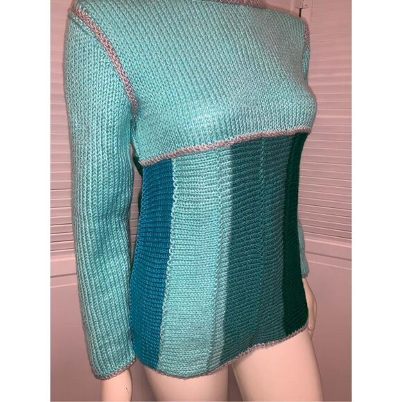 Vintage Colorful Hand Knit Sweater Size Medium - Picture 7 of 13